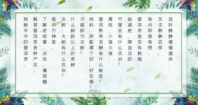 茶葉“走水”了